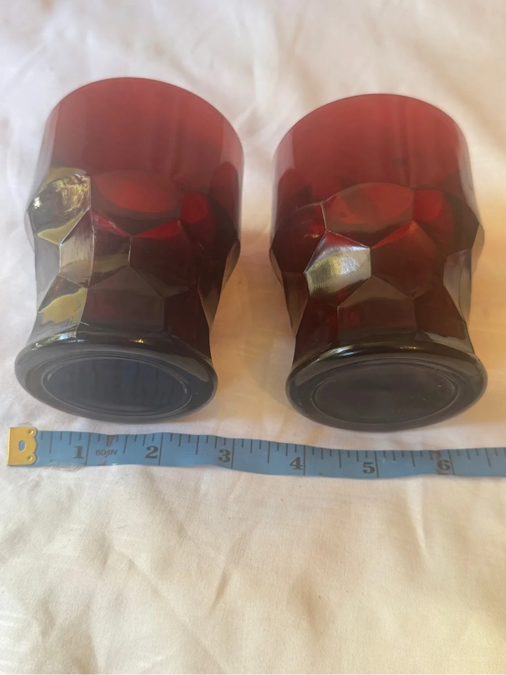 Decorative Faceted Glass Tumbler - Deep Garnet